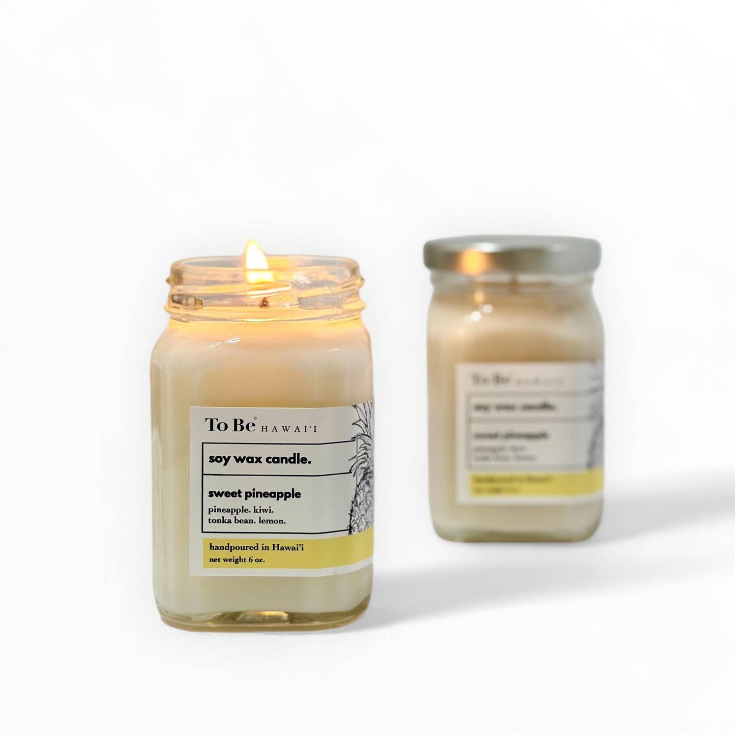 Sweet pineapple soy wax candle.