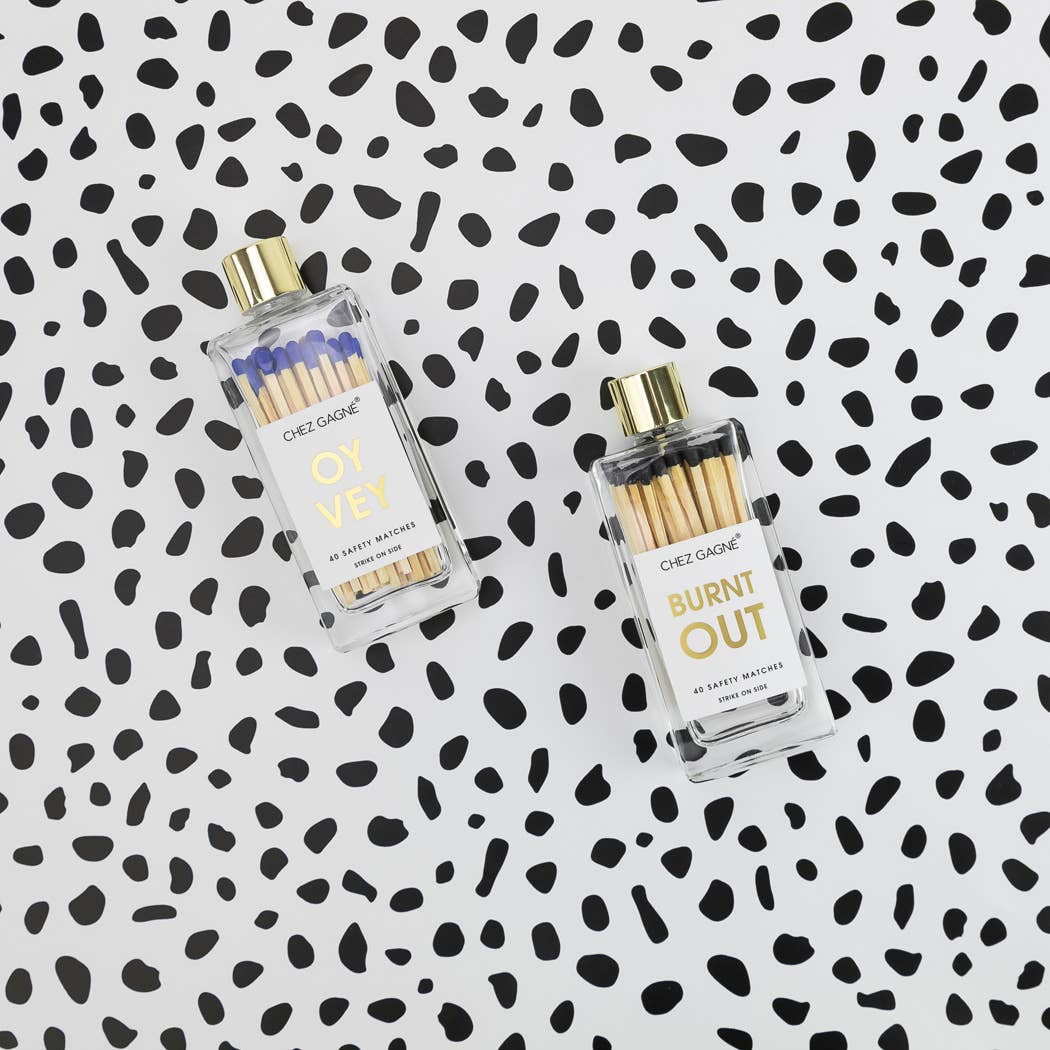 Burnt Out - Glass Bottle Safety Matches - Black