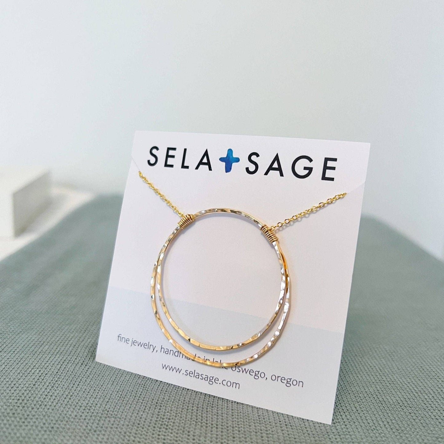 Statement Contiguous Circle Necklace, GF