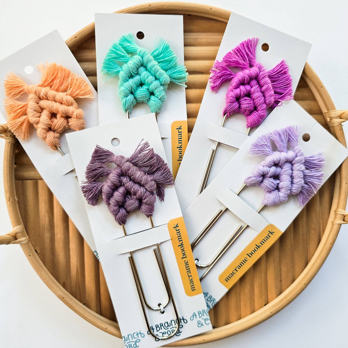 Macrame Bookmark / Notebook Clip Spring Pastel