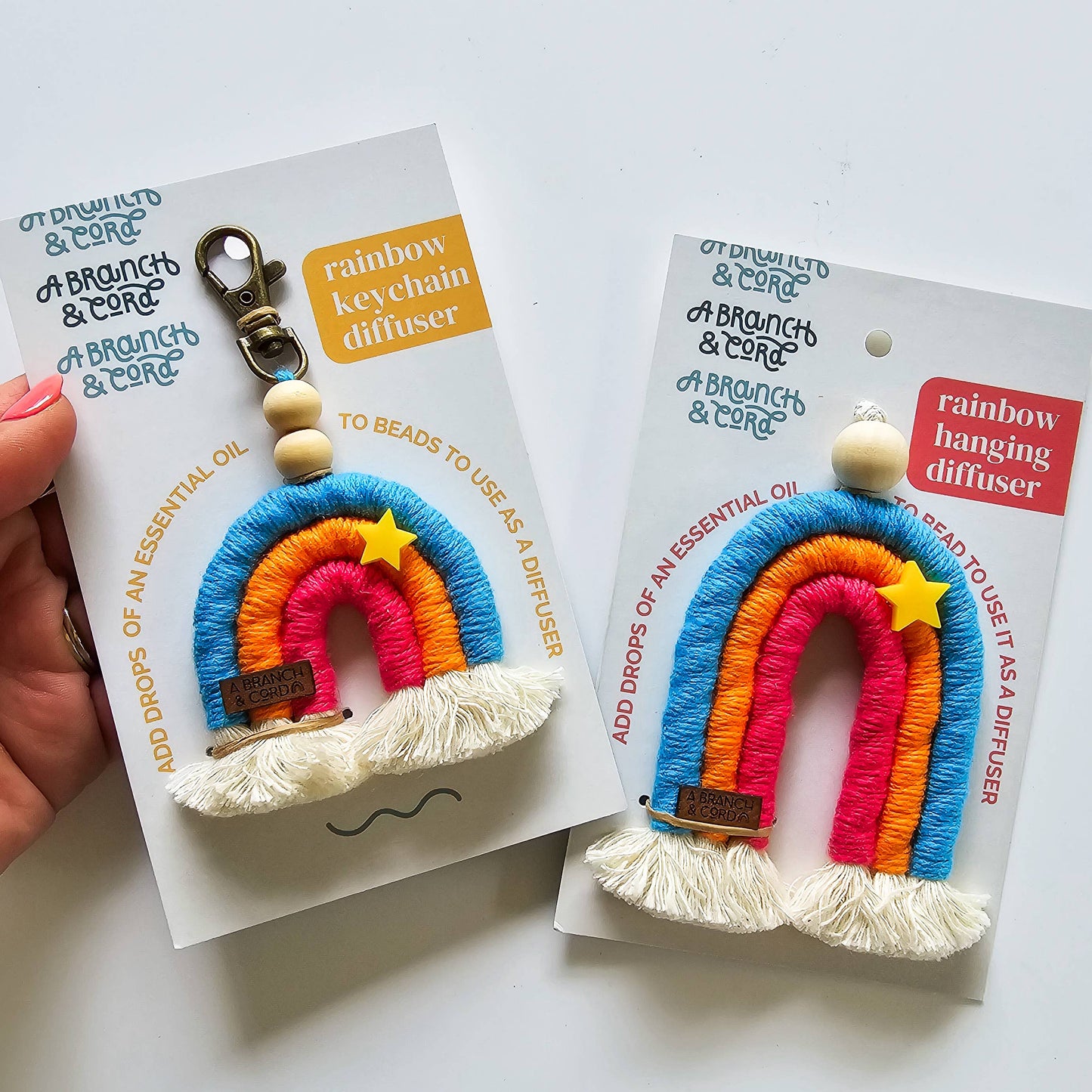 Rainbow Diffuser Keychains / Car Charms