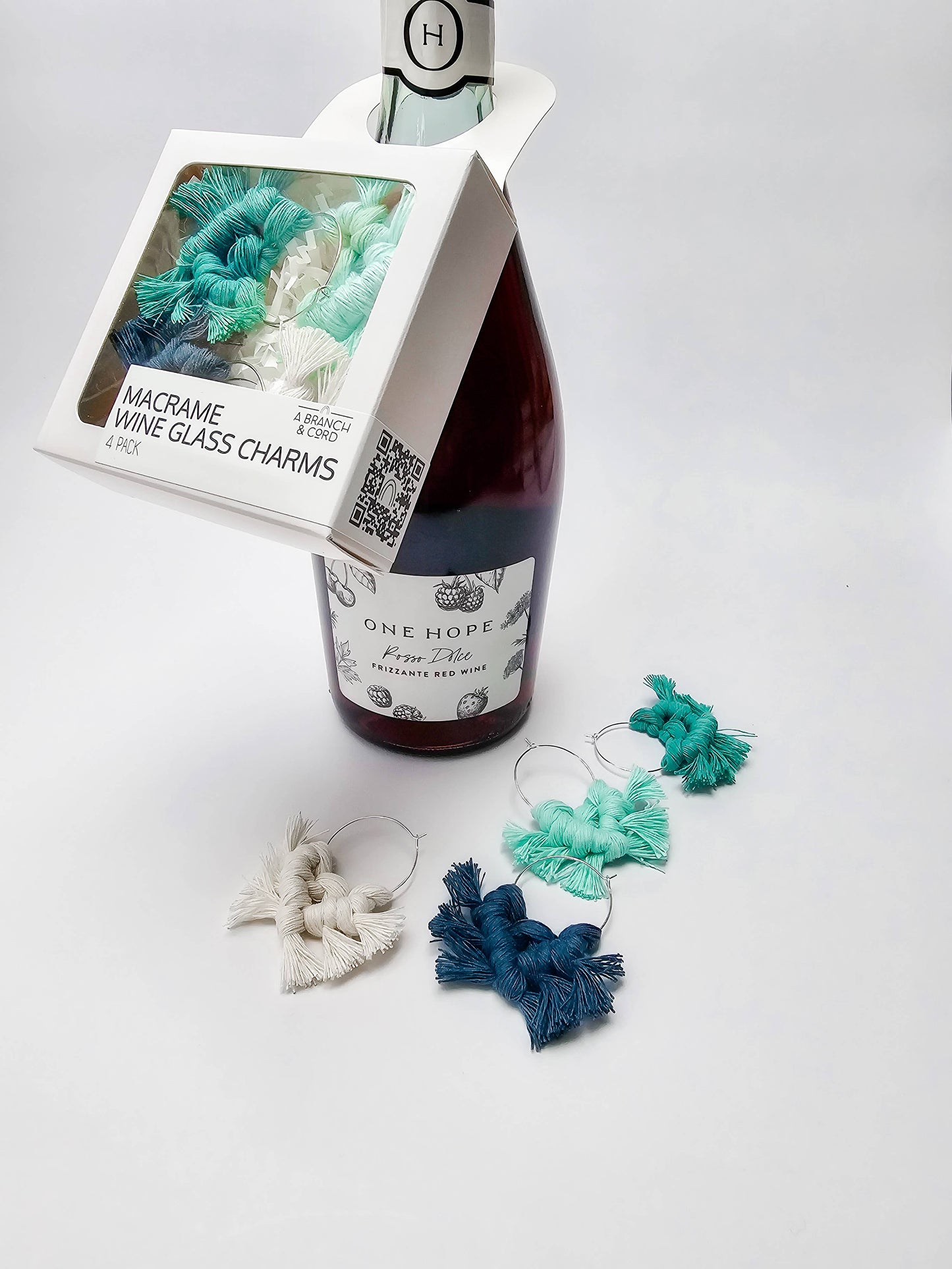 Macrame Wine Glass Charms/ Glass Tags/ Charm Set