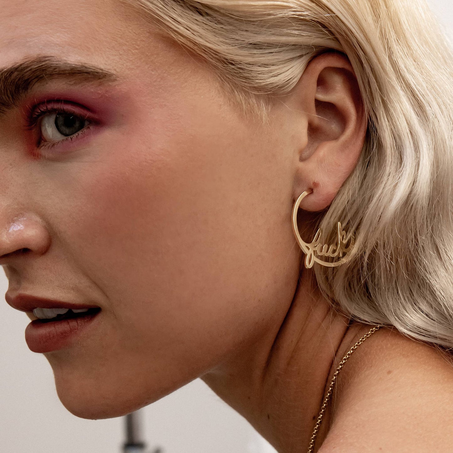 Fuck Hoop Earrings - 14K Gold or Sterling Silver Plate