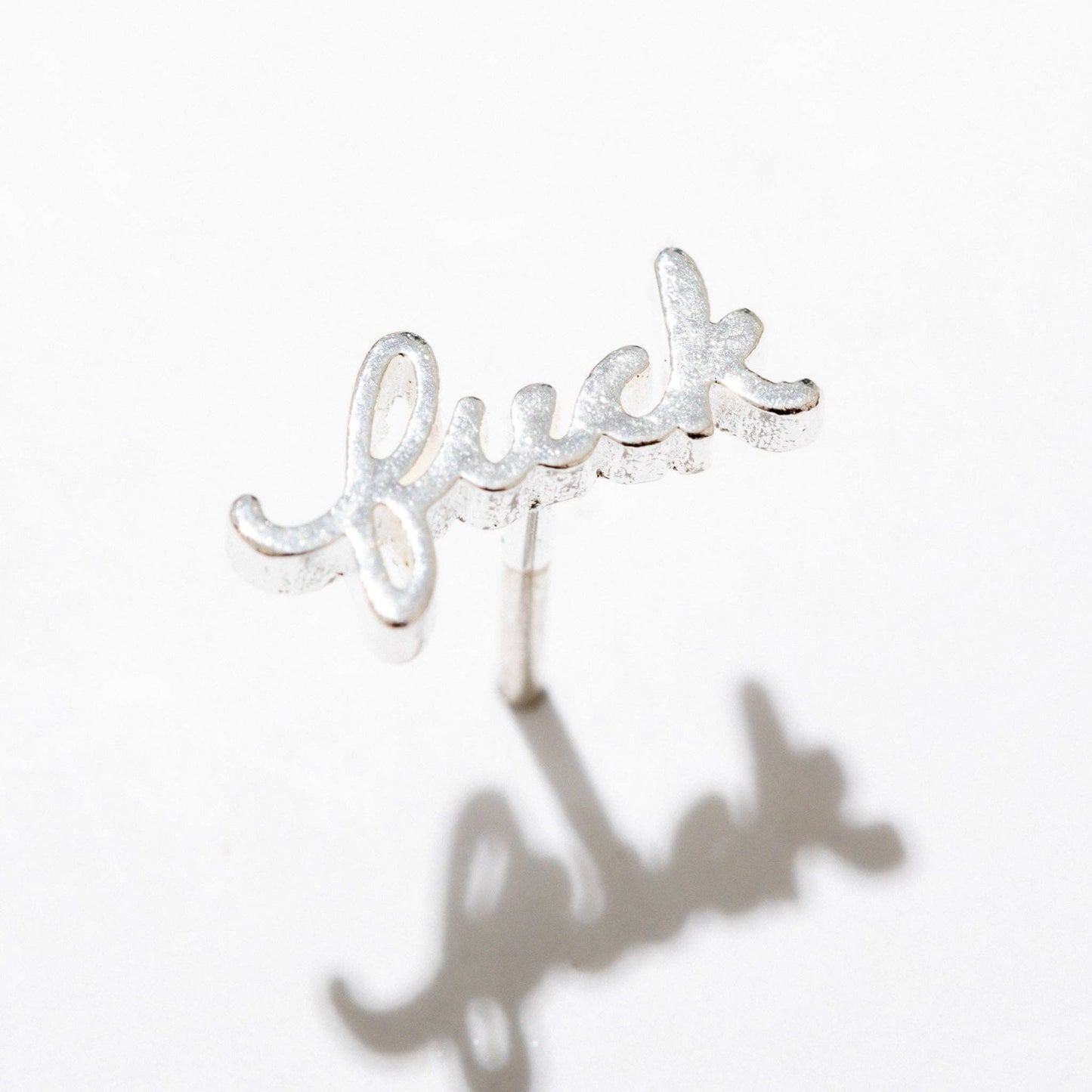 Fuck Script Stud Earring - Gold