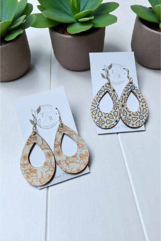 Rue| Genuine Leather Open Teardrop