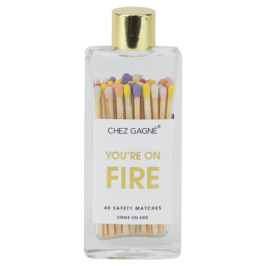 You're on Fire - Glass Bottle Safety Matches - Rainbow/Multi