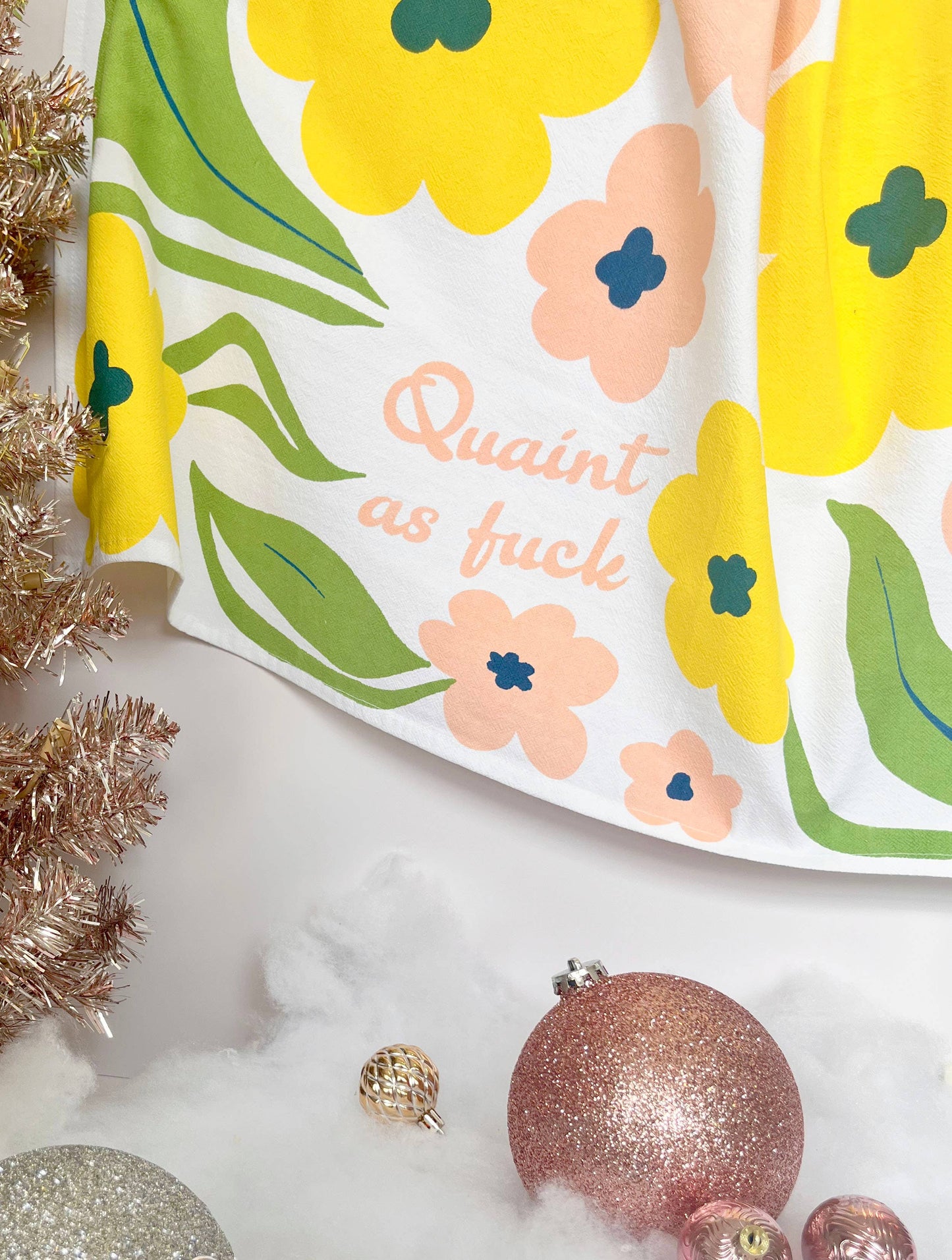 Quaint as Fuck Flowers Kitchen Towel - Funny Home Decor
