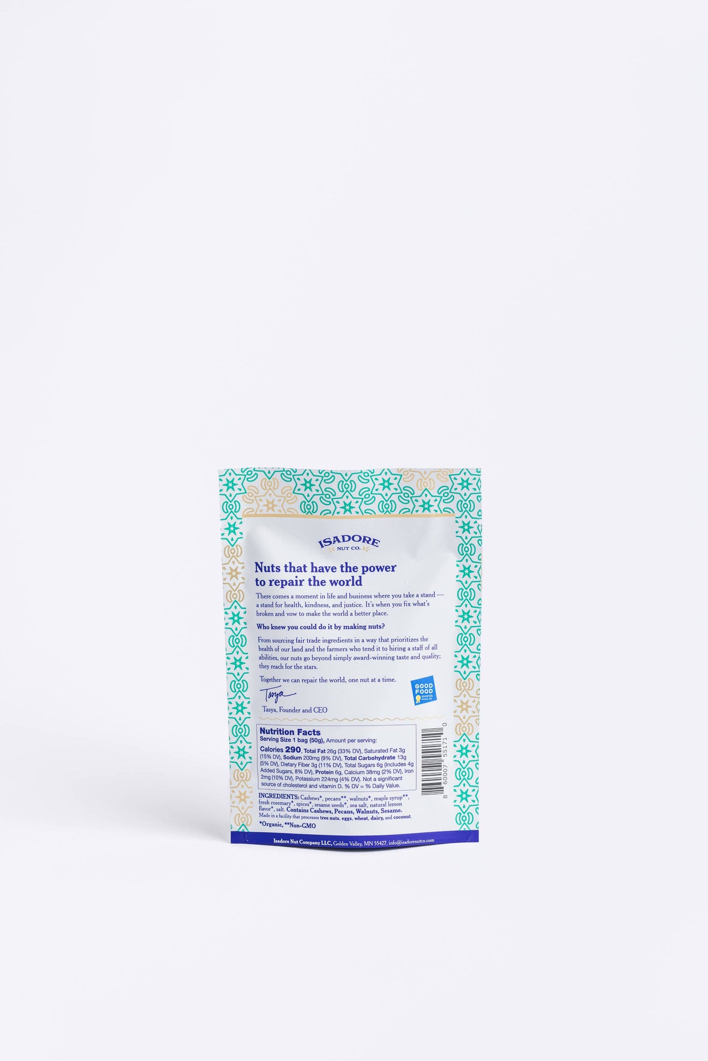 Lemon Rosemary: Cashews, Pecans, Walnuts- 1.75 oz- Non-GMO
