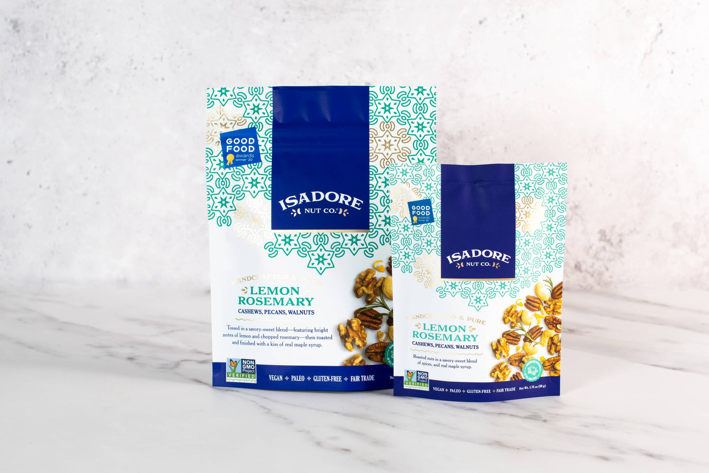 Lemon Rosemary: Cashews, Pecans, Walnuts- 1.75 oz- Non-GMO