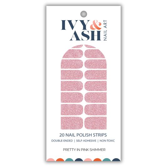 Pretty in Pink Shimmer | Light Baby Pink Glitter Nail Wraps