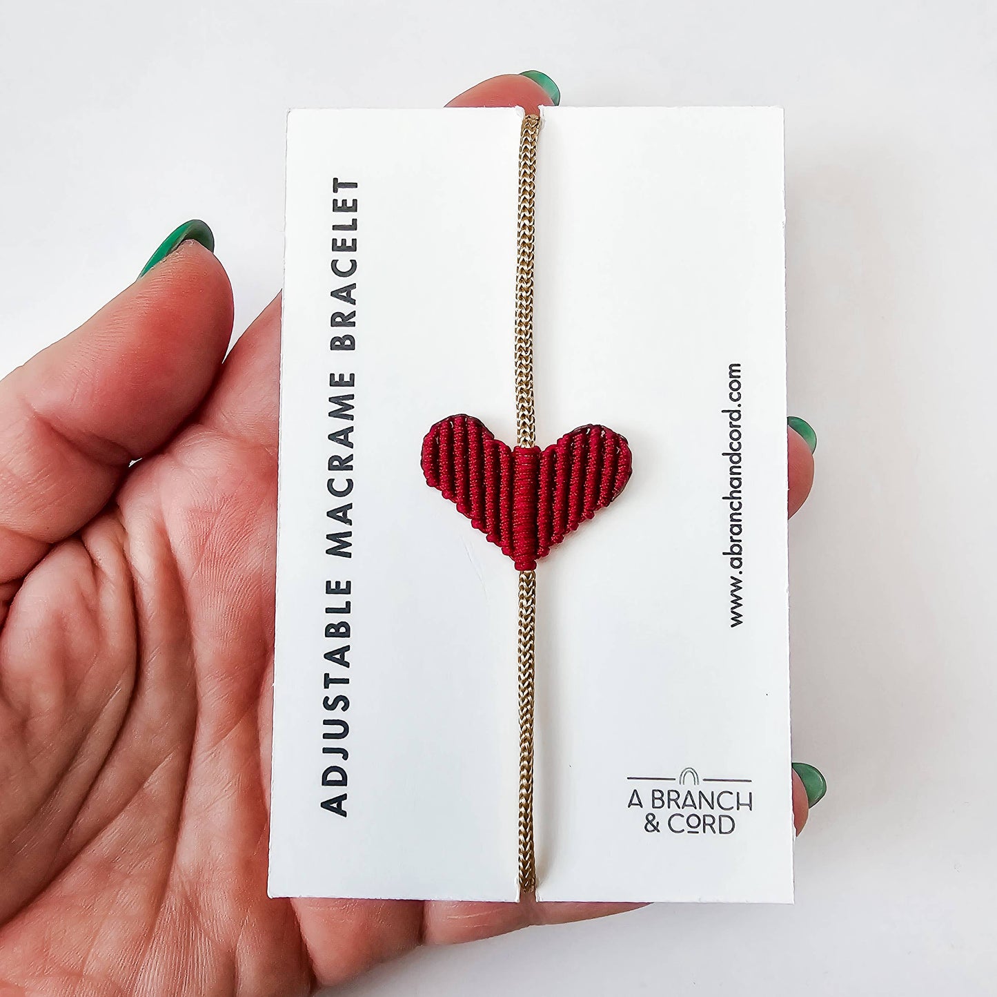 Macrame Heart Adjustable Bracelet