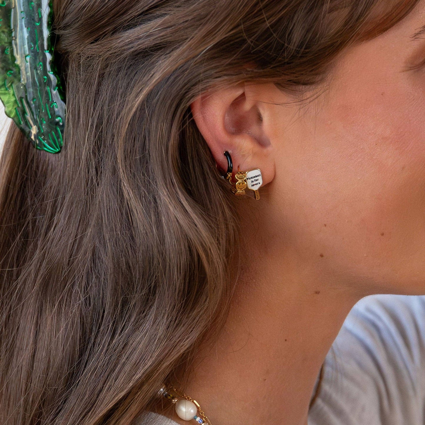 Two Tone Enamel Huggie Hoops - 3 Color Options
