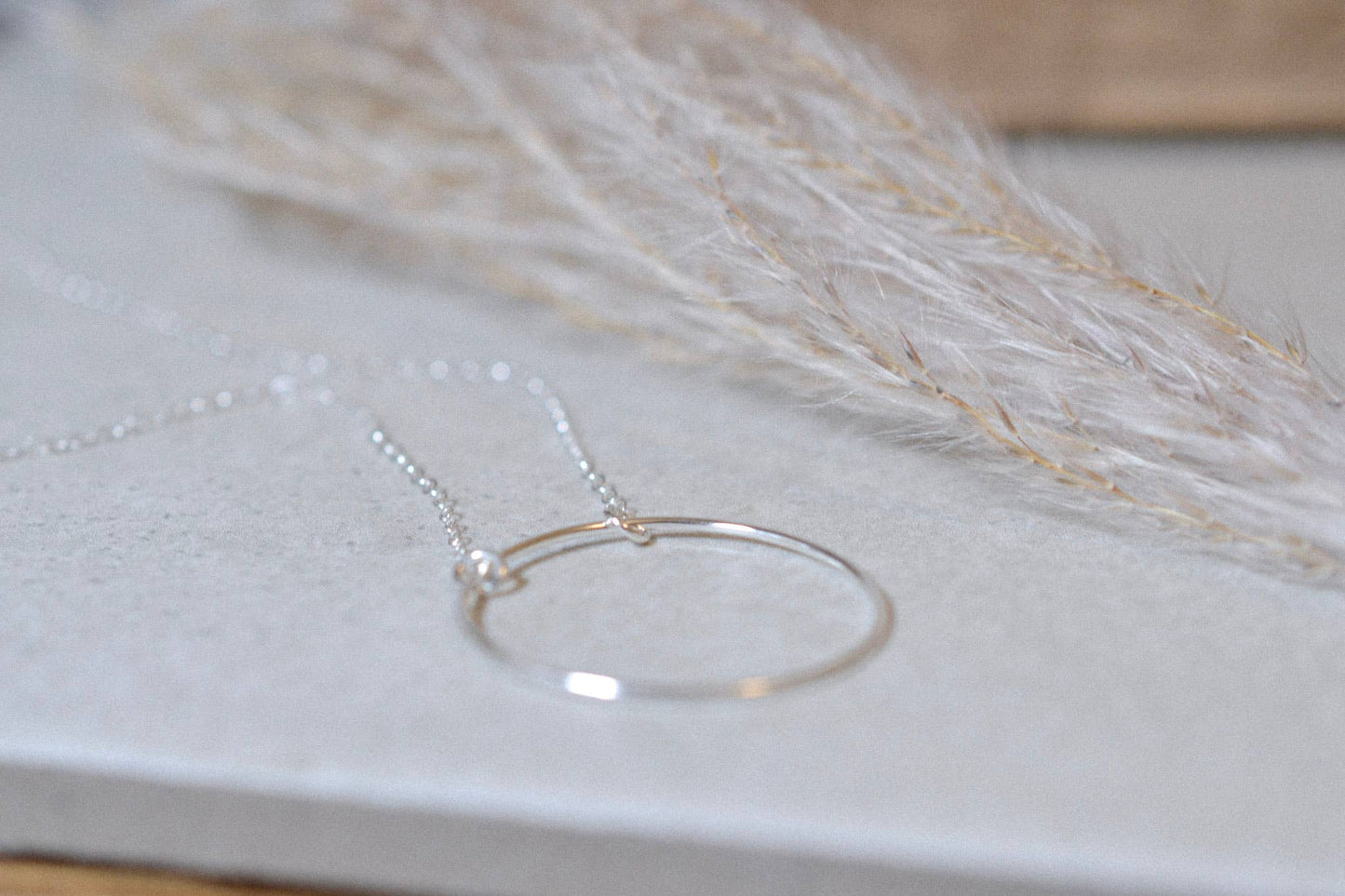 Oversized Circle Necklace, Loop, Ring, Orb Pendant