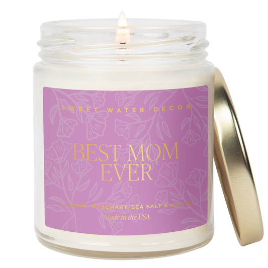 Best Mom Ever 9 oz Soy Candle (Gold Foil) - Home Decor/Gifts