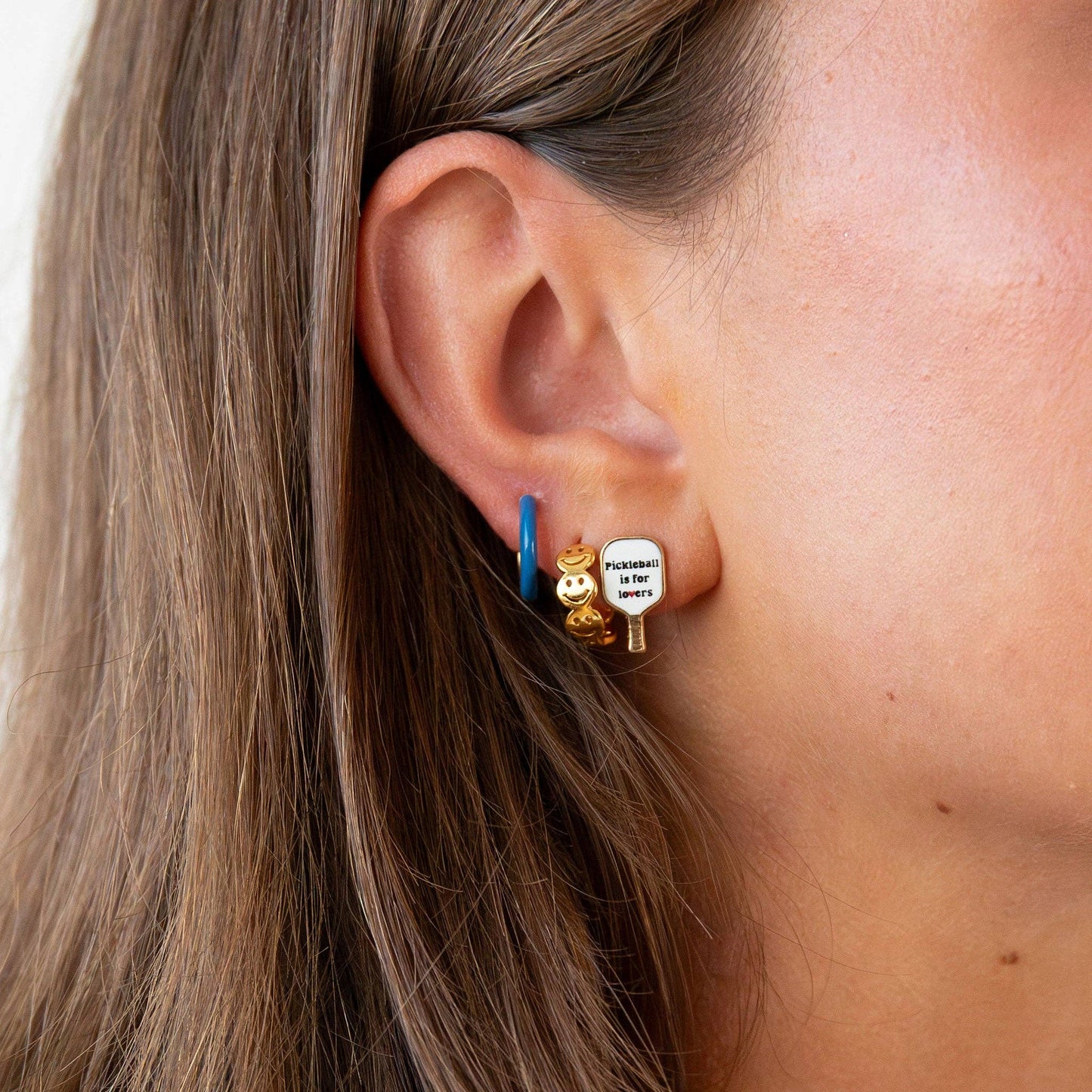 Two Tone Enamel Huggie Hoops - 3 Color Options