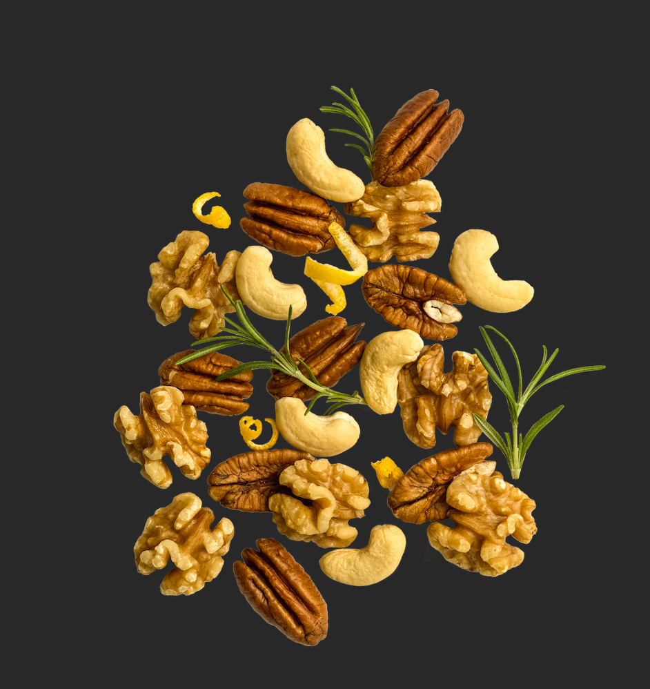 Lemon Rosemary: Cashews, Pecans, Walnuts- 1.75 oz- Non-GMO
