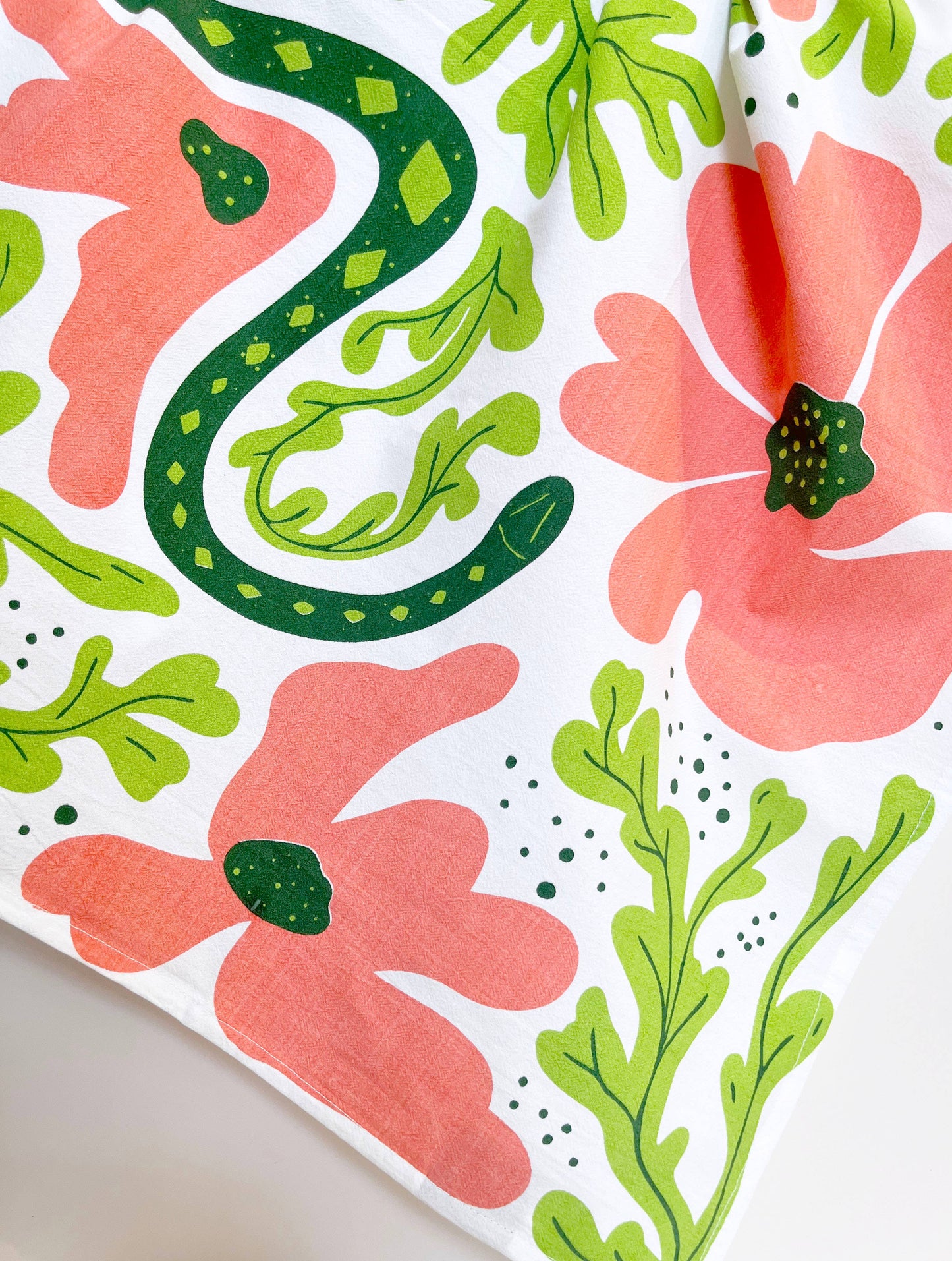 Snake Flower Modern Abstract Floral Kitchen Towel