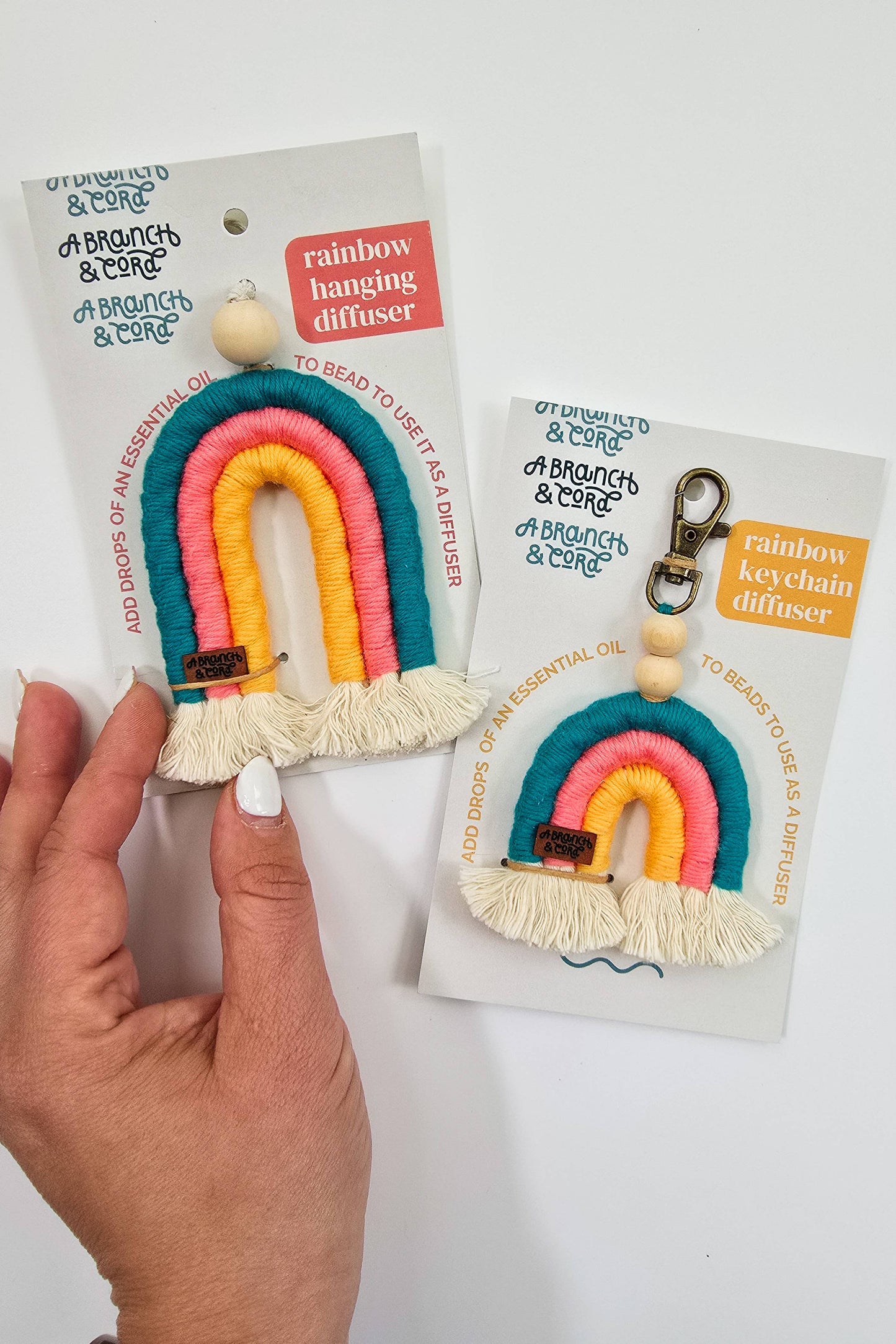 Rainbow Diffuser Keychains / Car Charms