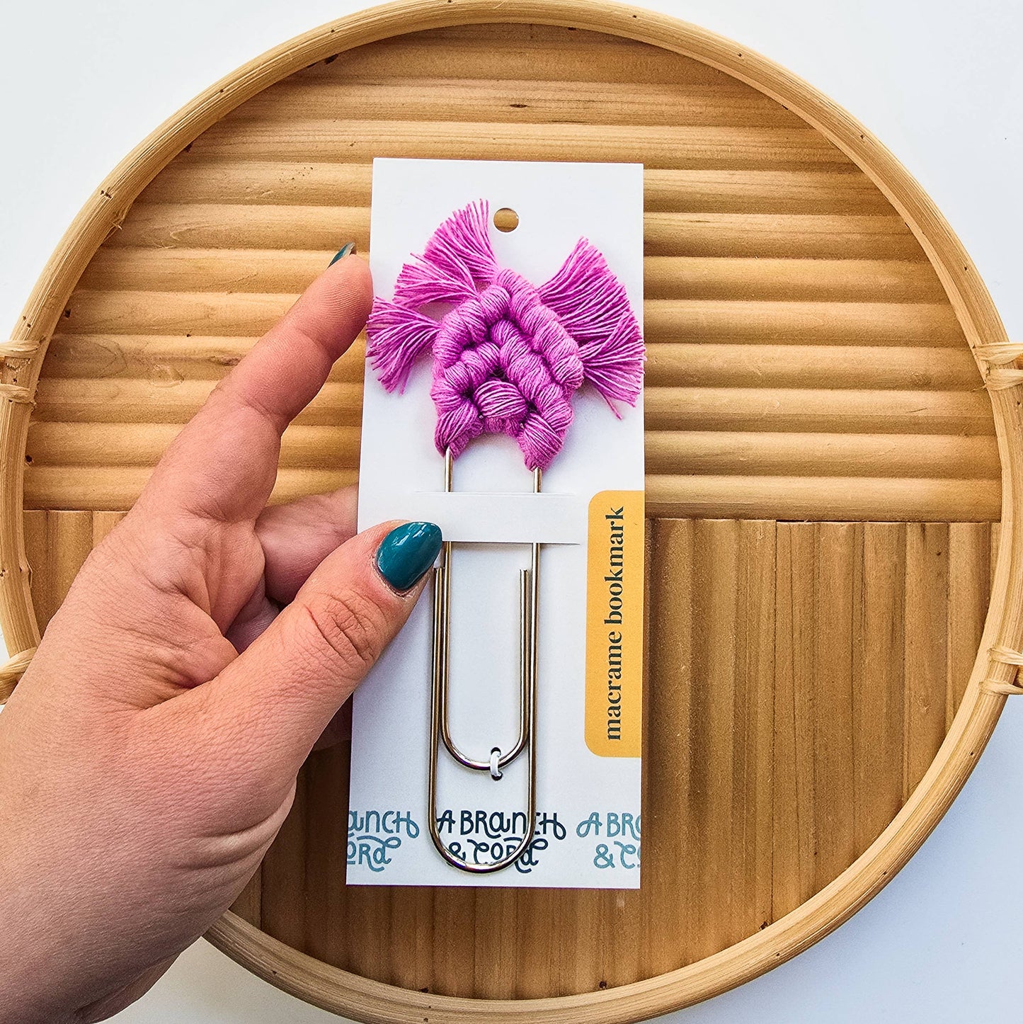 Macrame Bookmark / Notebook Clip Spring Pastel