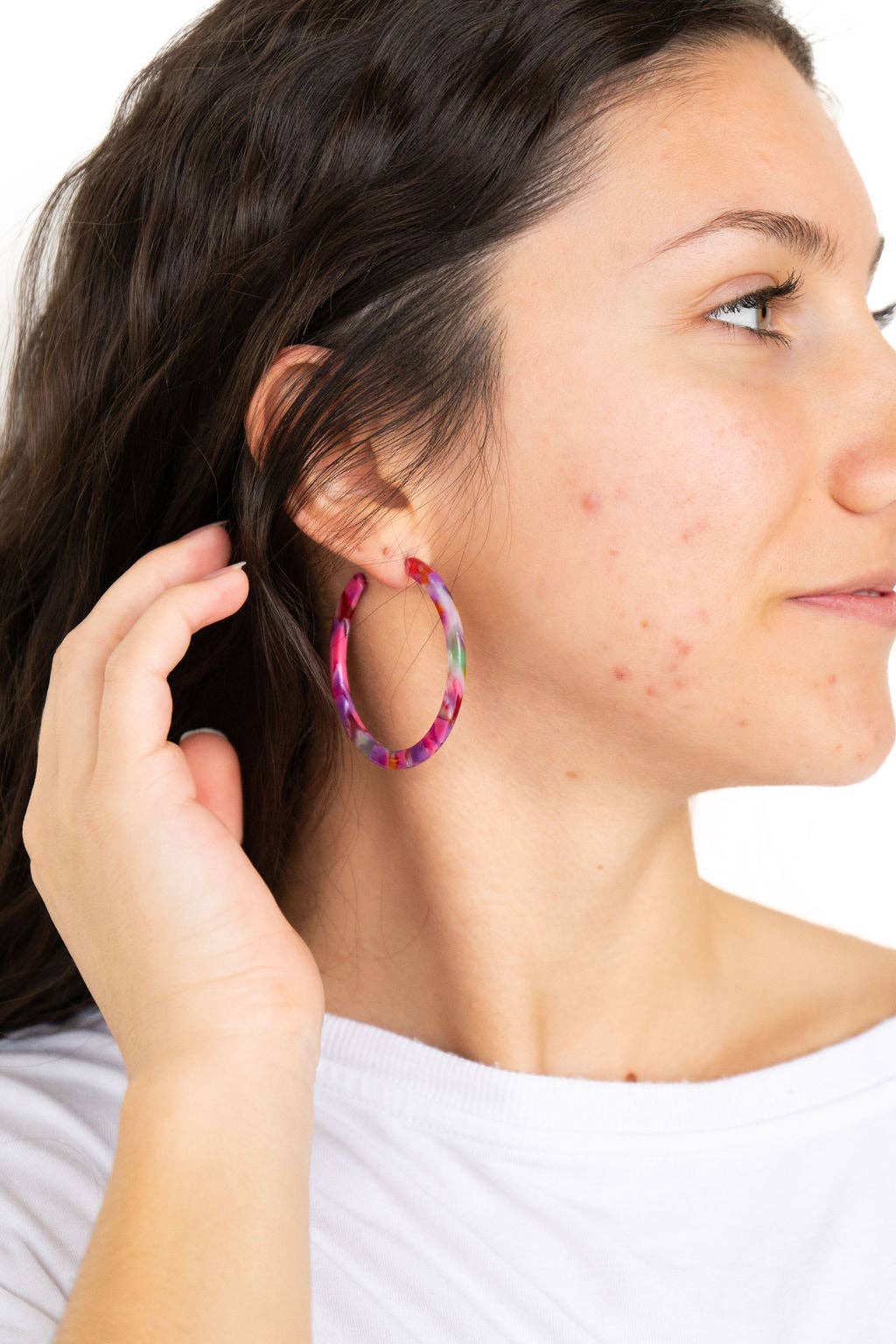 Cameron Hoops - Paradise Pink // Jewelry, Earrings