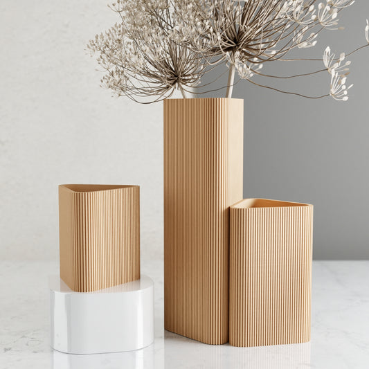 Triangle Vase - 4” Natural Wood