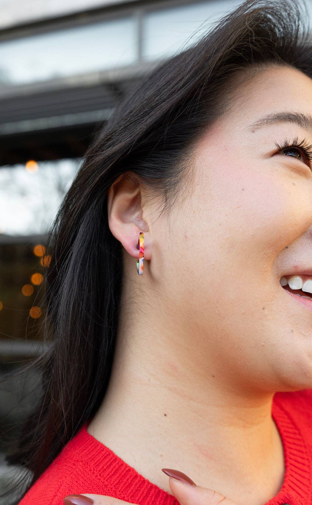 Mini Heart Hoops - Fiesta // Valentine's Day Earrings
