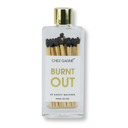 Burnt Out - Glass Bottle Safety Matches - Black