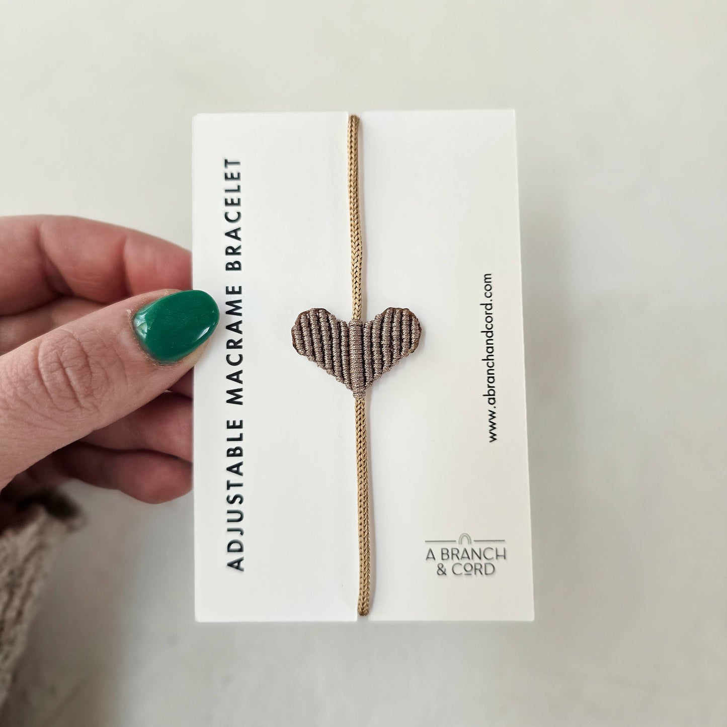 Macrame Heart Adjustable Bracelet