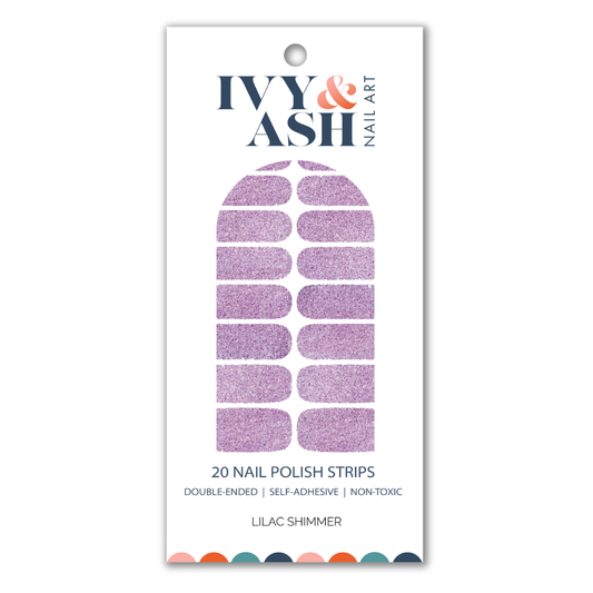Lilac Shimmer | Light Purple Glitter Nail Polish Wrap Set