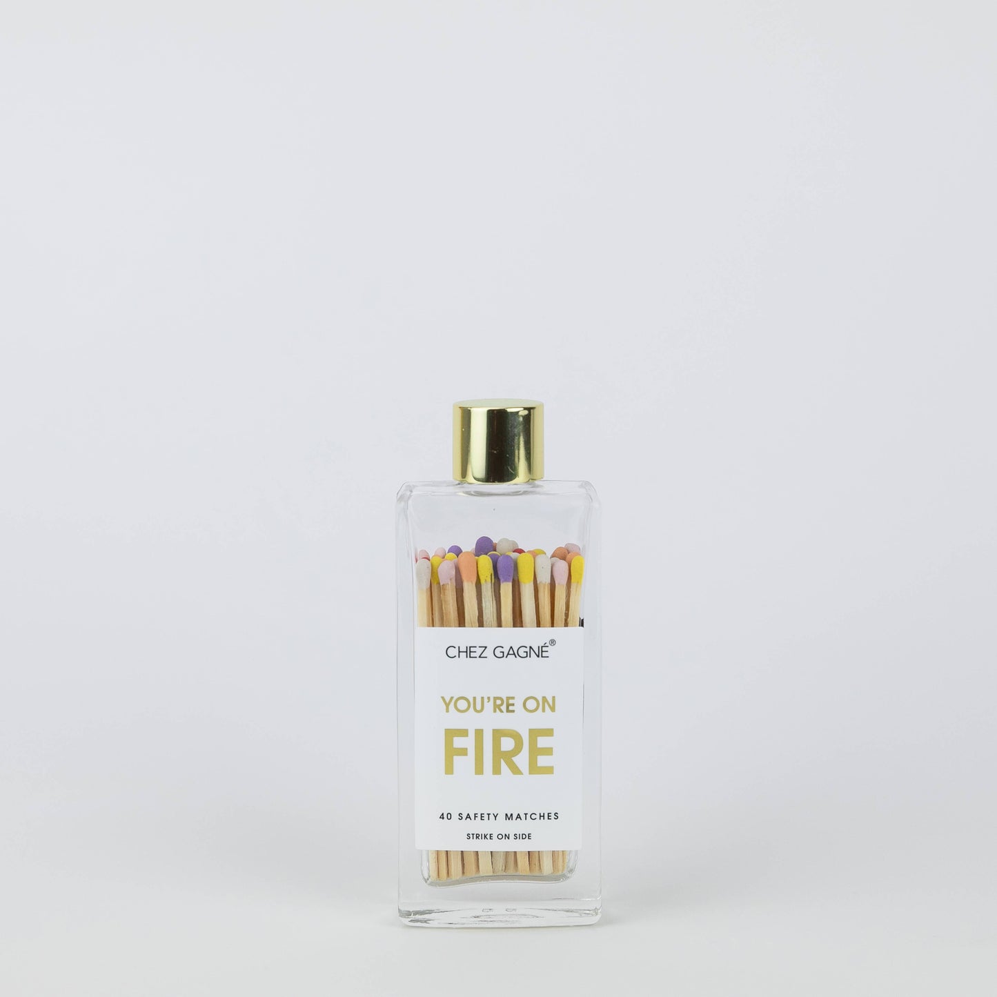 You're on Fire - Glass Bottle Safety Matches - Rainbow/Multi