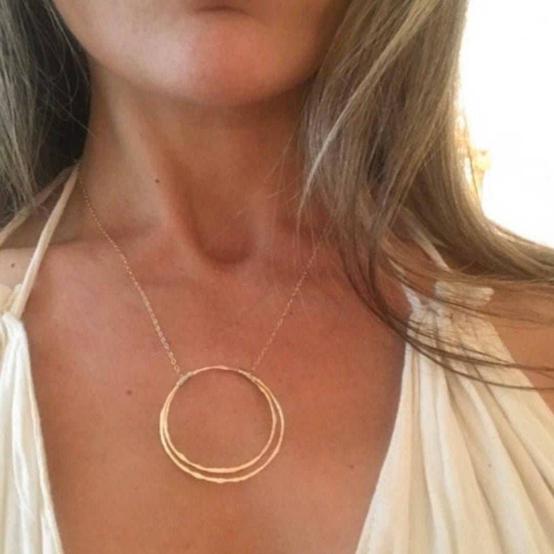 Statement Contiguous Circle Necklace, GF