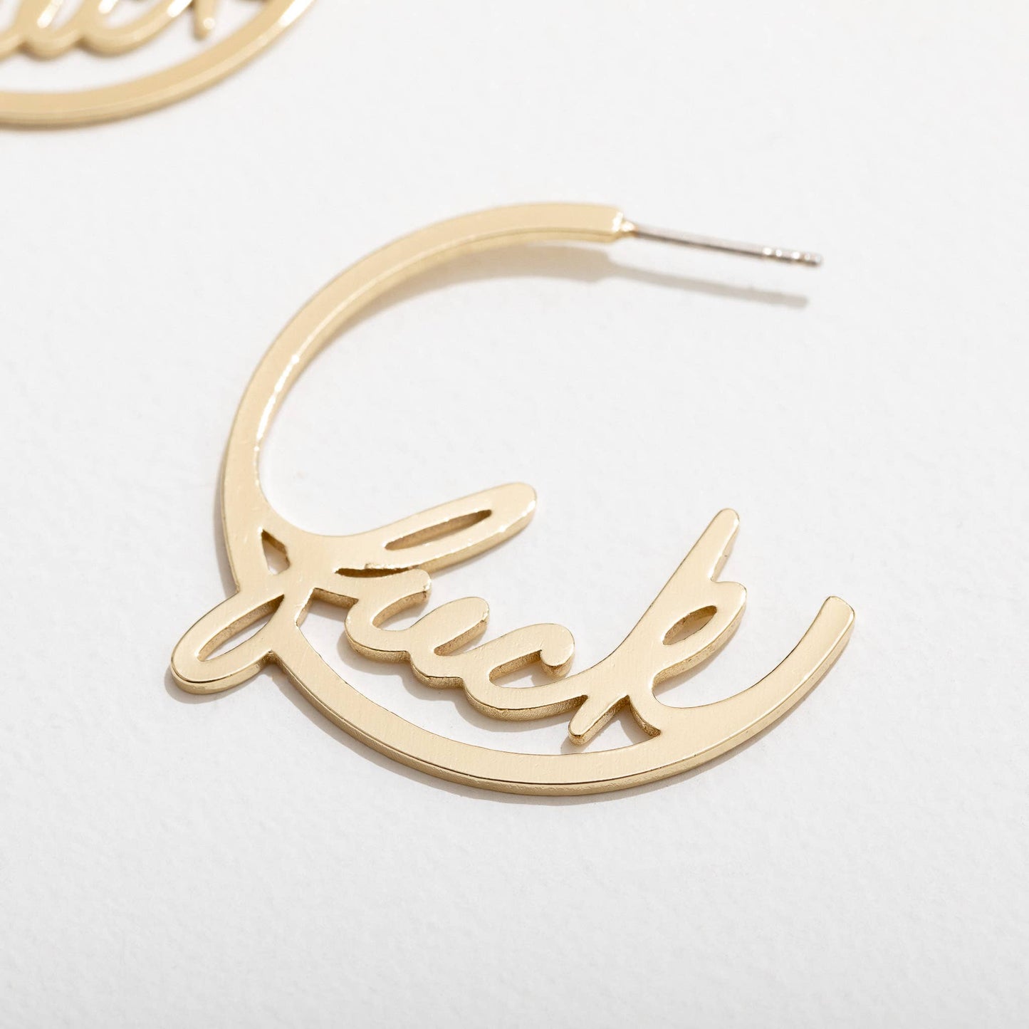 Fuck Hoop Earrings - 14K Gold or Sterling Silver Plate