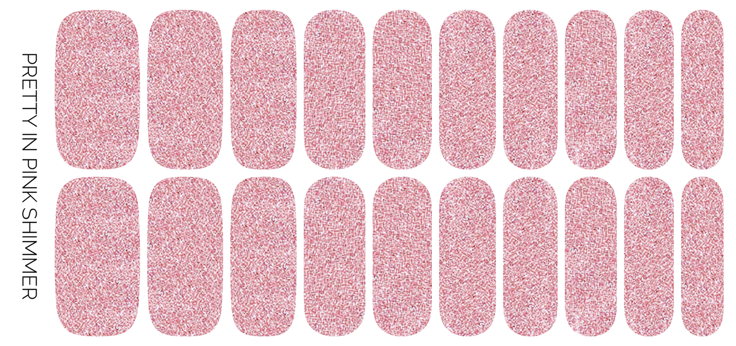 Pretty in Pink Shimmer | Light Baby Pink Glitter Nail Wraps