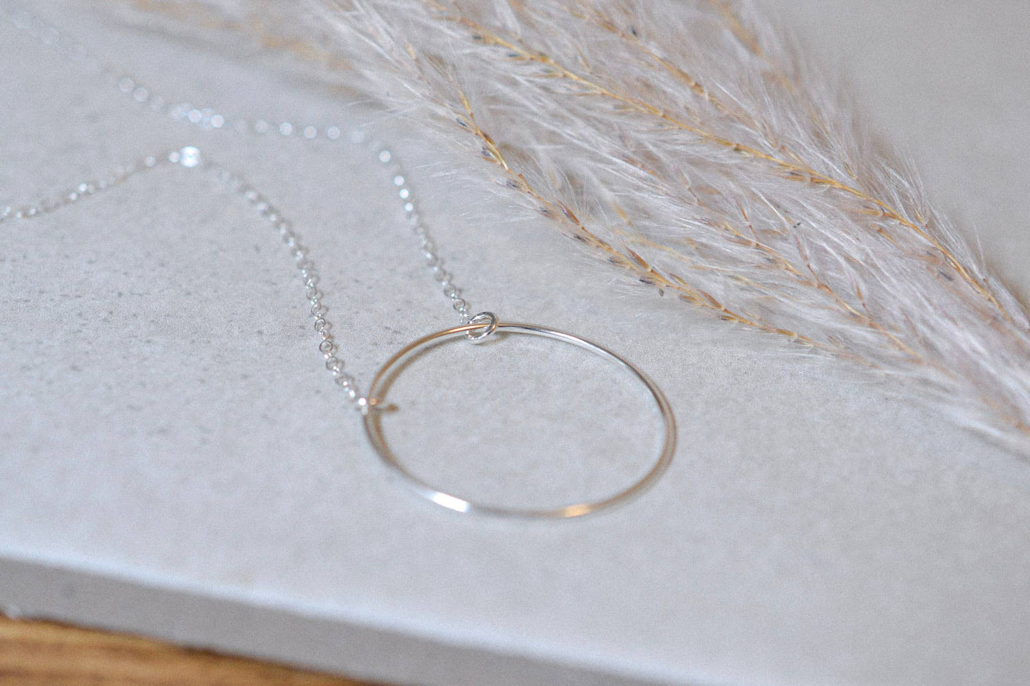 Oversized Circle Necklace, Loop, Ring, Orb Pendant