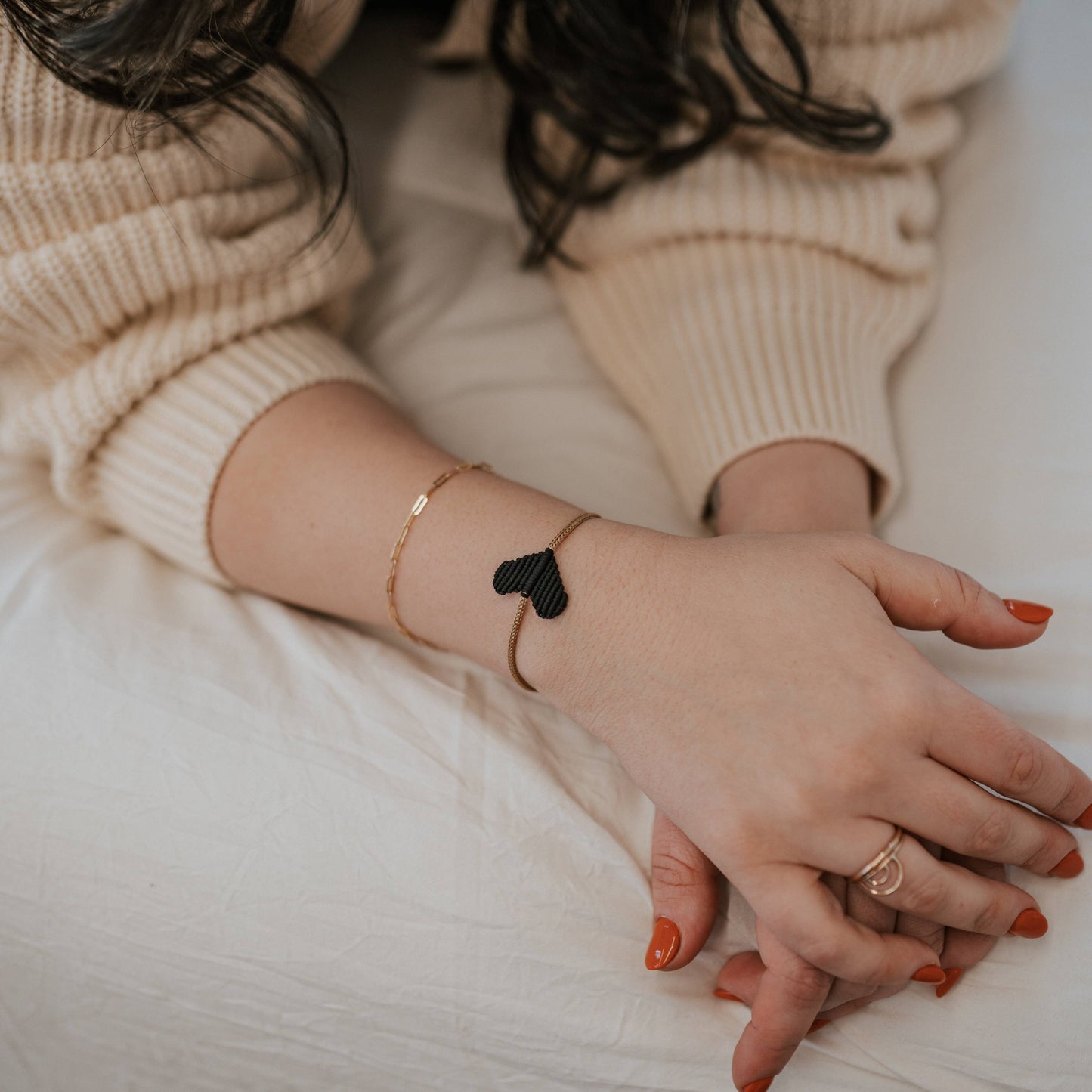 Macrame Heart Adjustable Bracelet