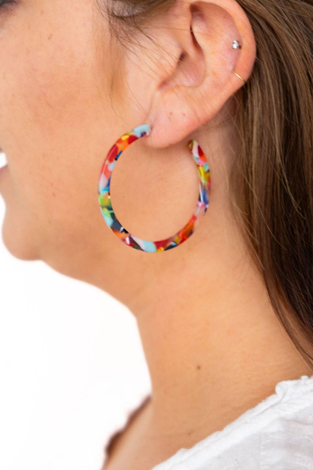 Cameron Hoops - Fiesta // Jewelry, Earrings, Gift, Best Seller
