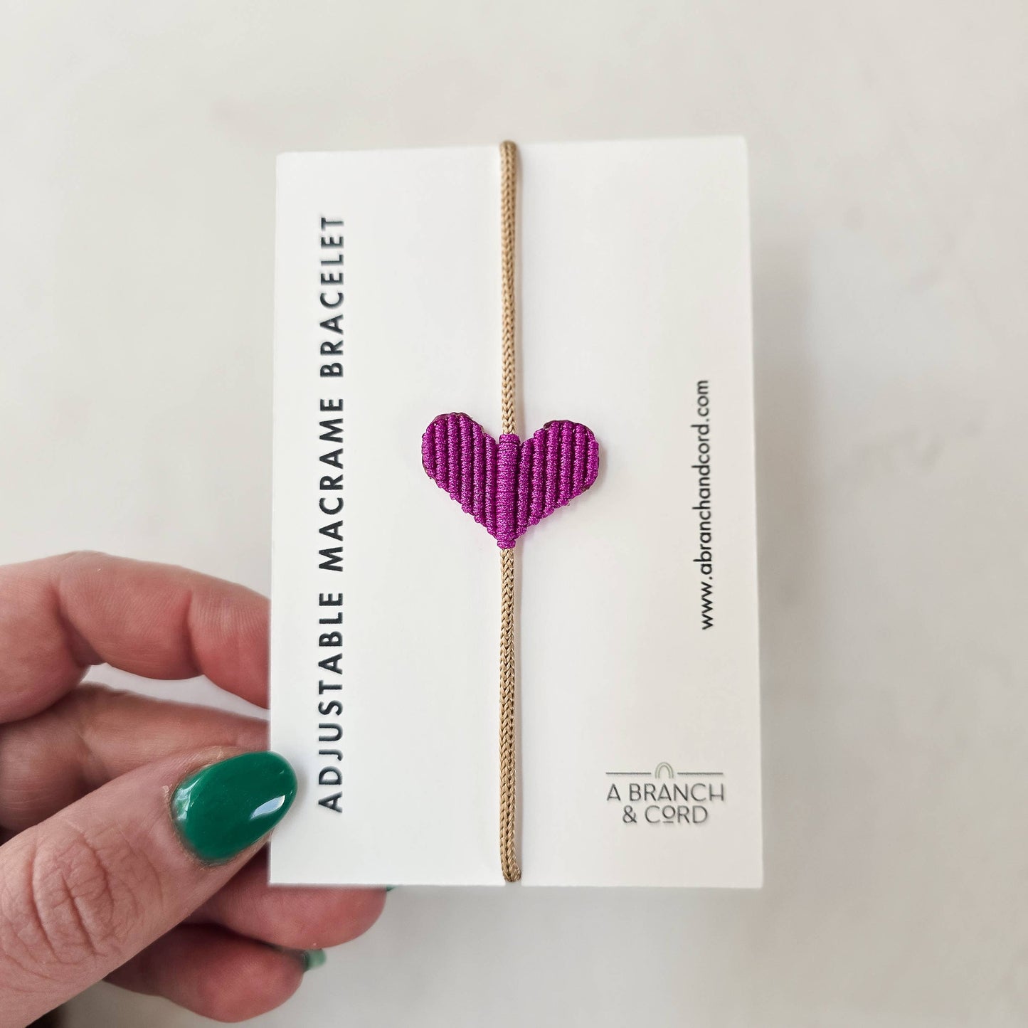 Macrame Heart Adjustable Bracelet