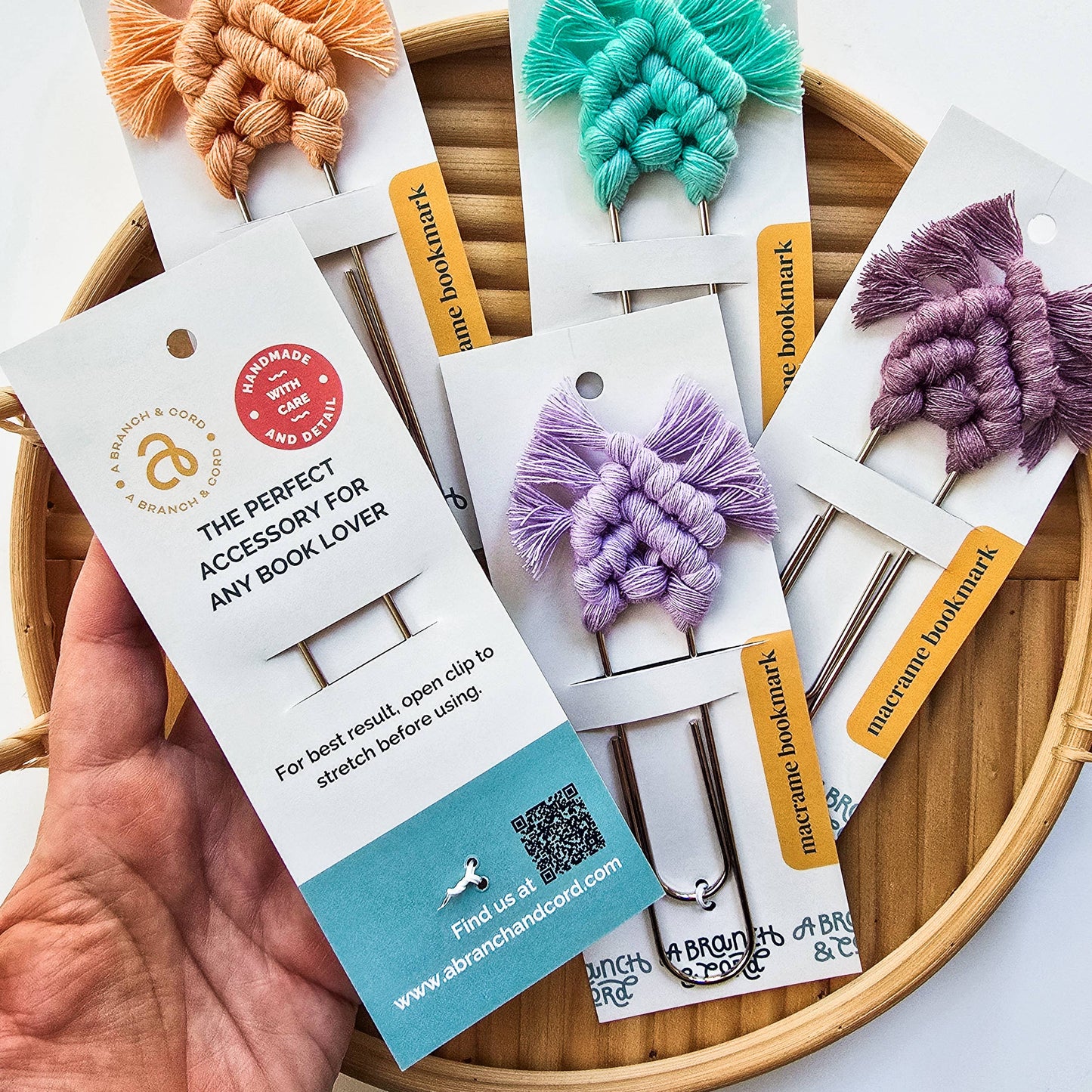 Macrame Bookmark / Notebook Clip Spring Pastel