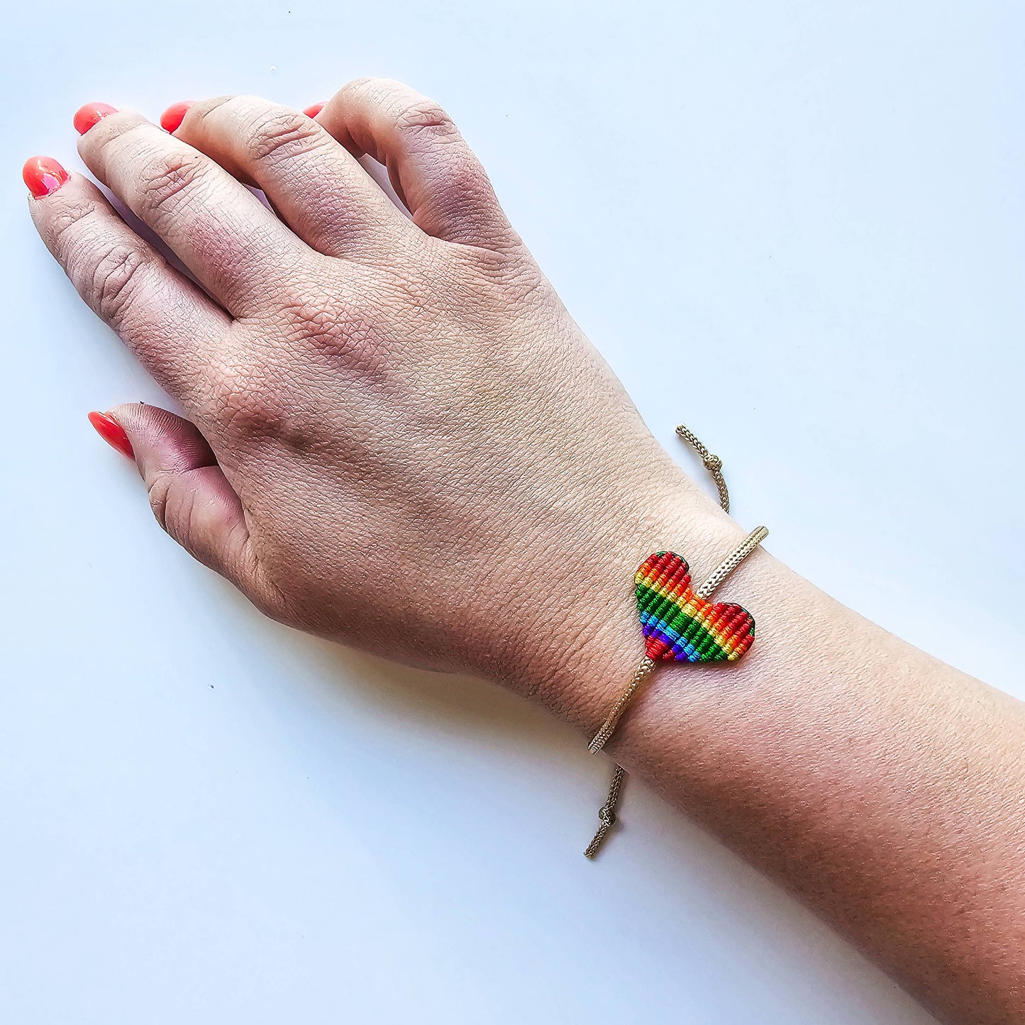 Macrame Heart Adjustable Bracelet