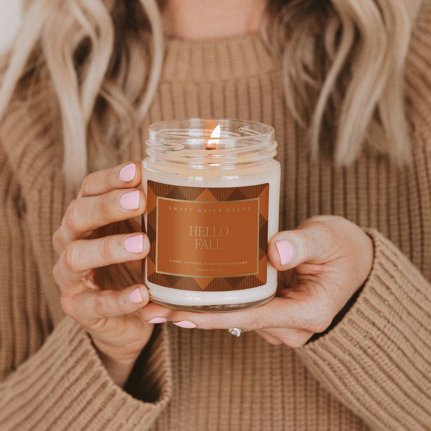 Hello Fall 9 oz Soy Candle - Fall Decor & Gifts