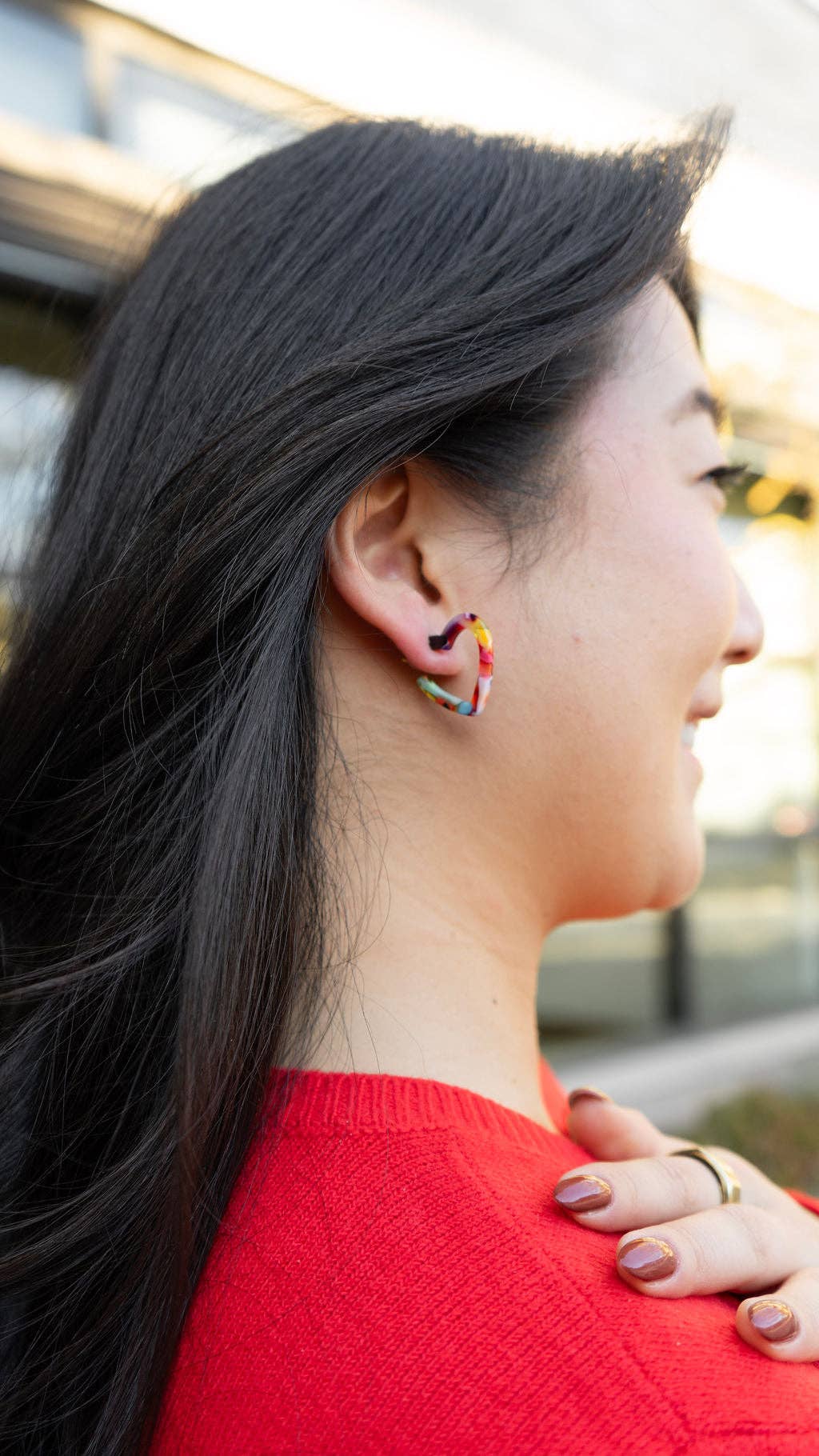 Mini Heart Hoops - Fiesta // Valentine's Day Earrings