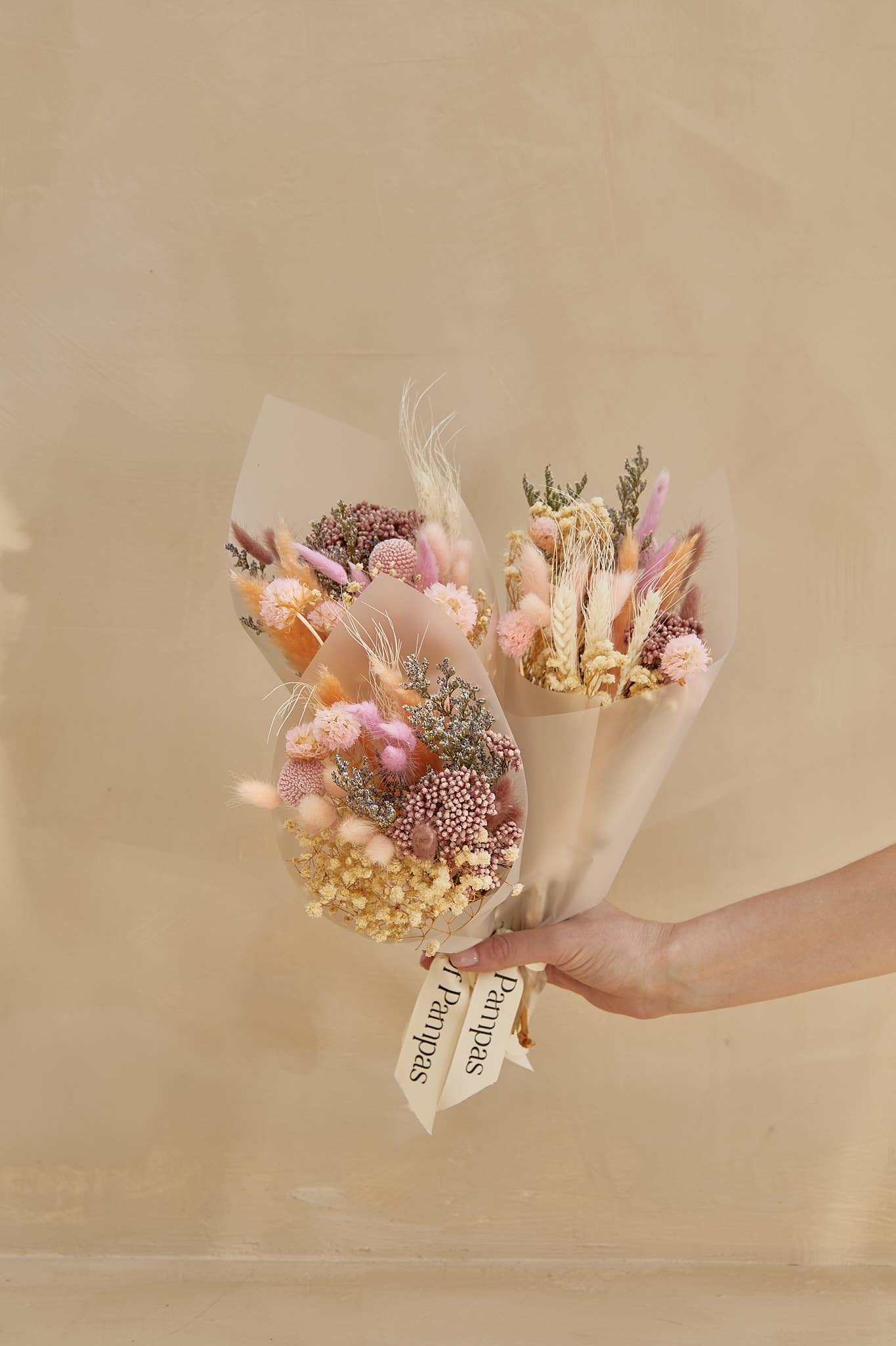 Small Dried Flower Bouquets - Pink