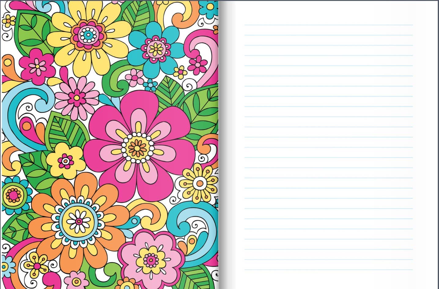 Journal - Notebook Doodles Flowers