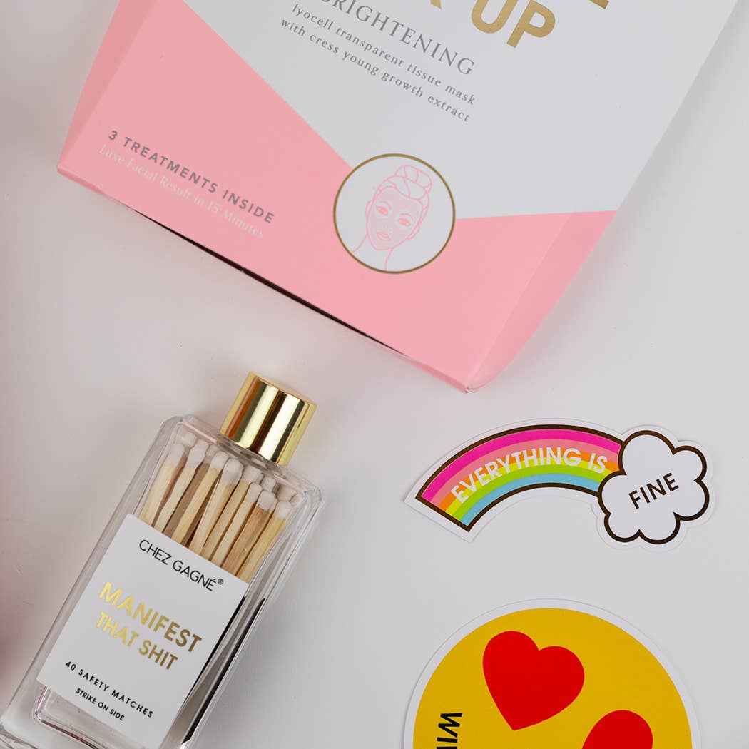 Manifest That Shit - Glass Bottle Safety Matches - White