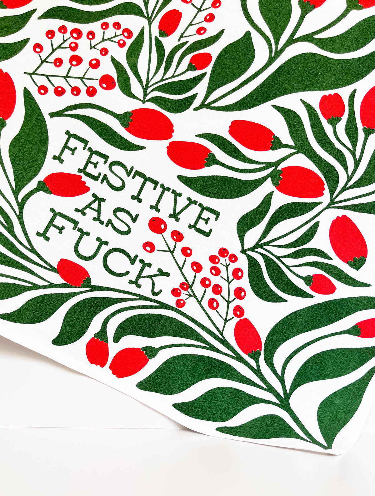 Festive as Fuck - Funny Christmas Kitchen Towel