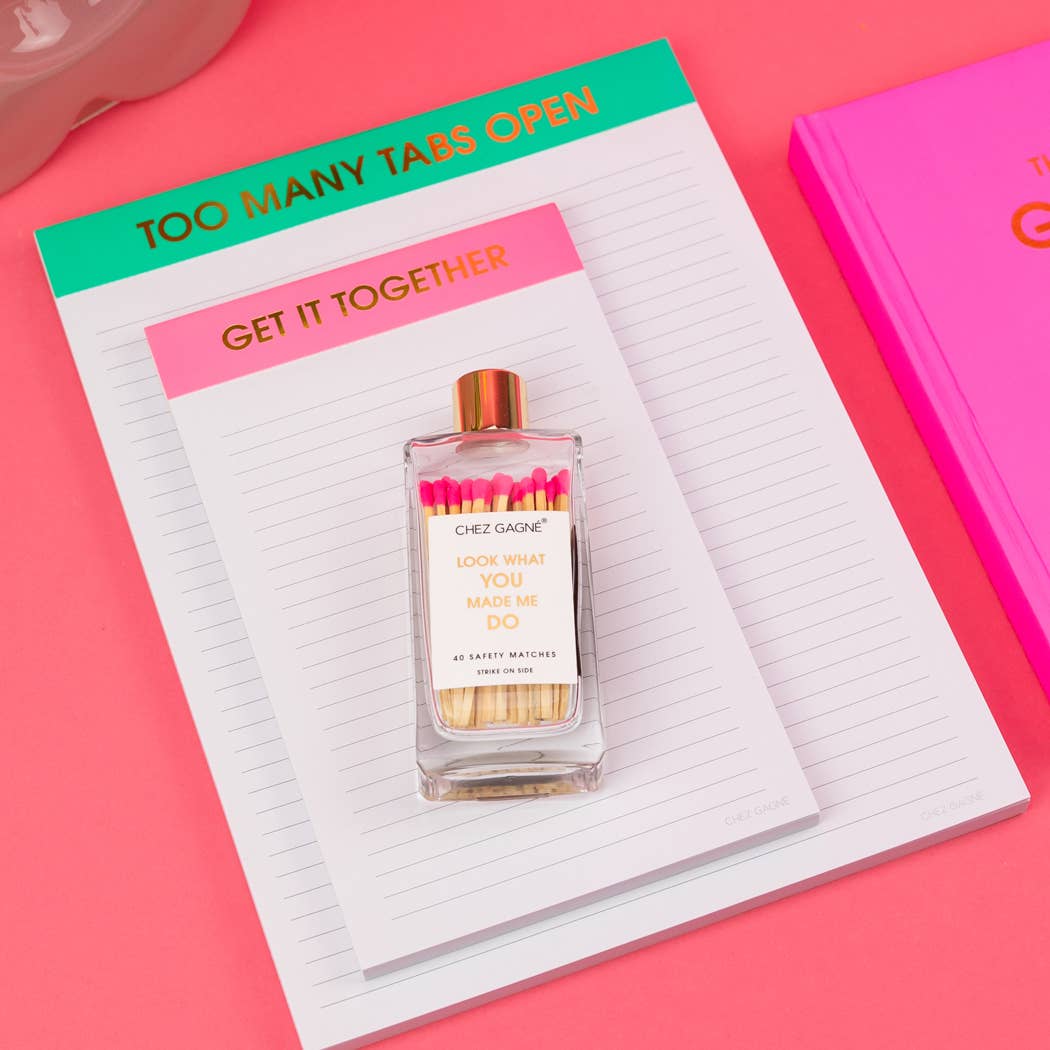 Look What You Made Me Do - Glass Bottle Safety Matches - Bright Pink