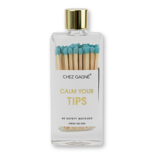 Calm Your Tips - Glass Bottle Safety Matches - Aqua