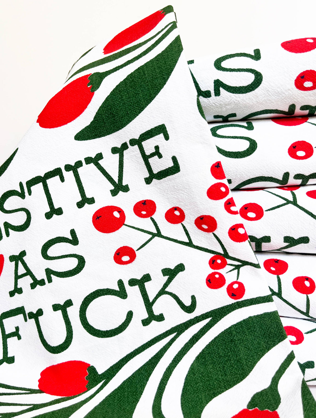 Festive as Fuck - Funny Christmas Kitchen Towel