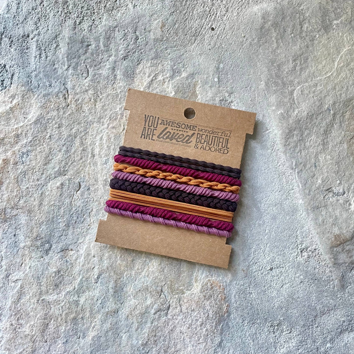 Boho Hair Ties on Kraft Card | Autumn