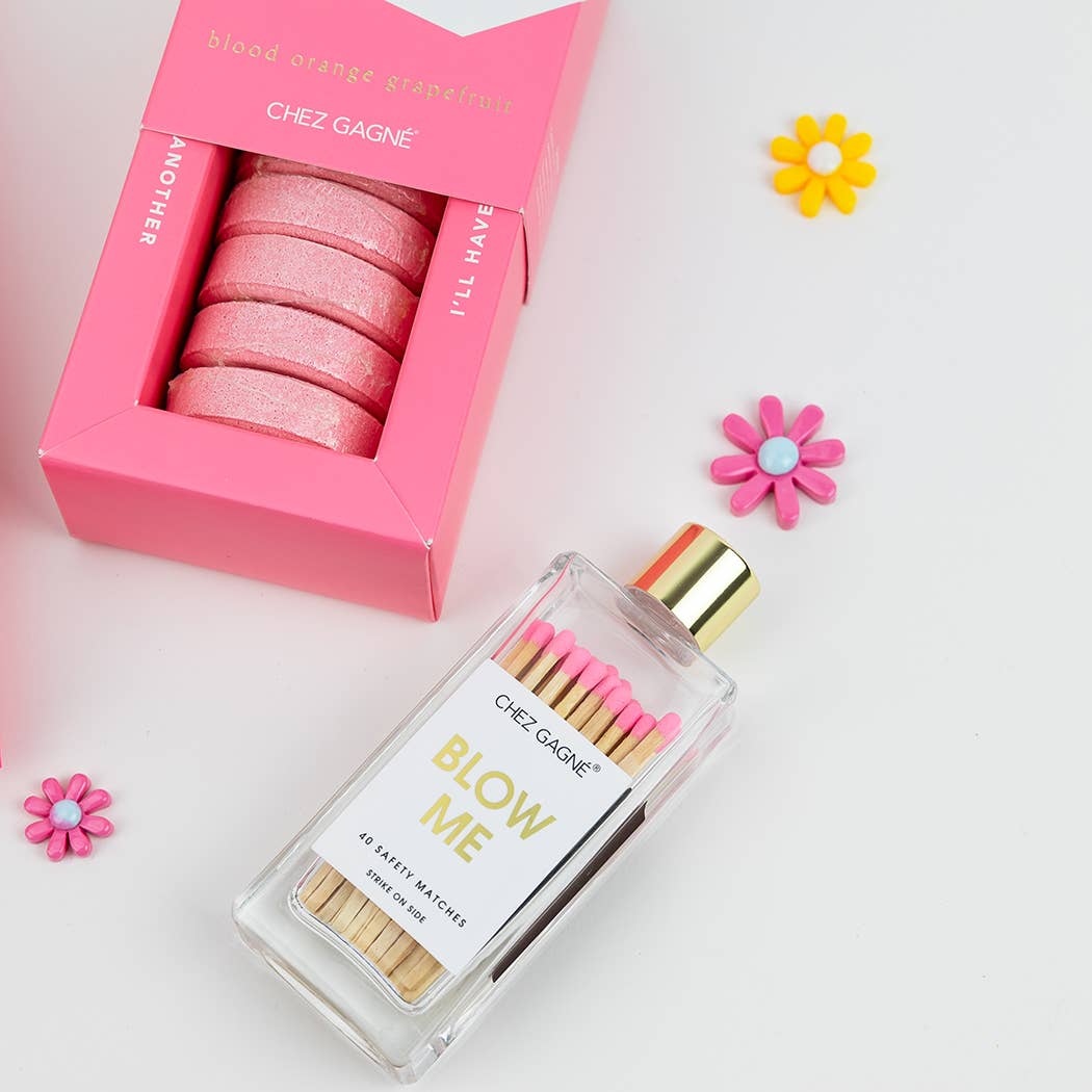 Blow Me - Glass Bottle Safety Matches - Pink